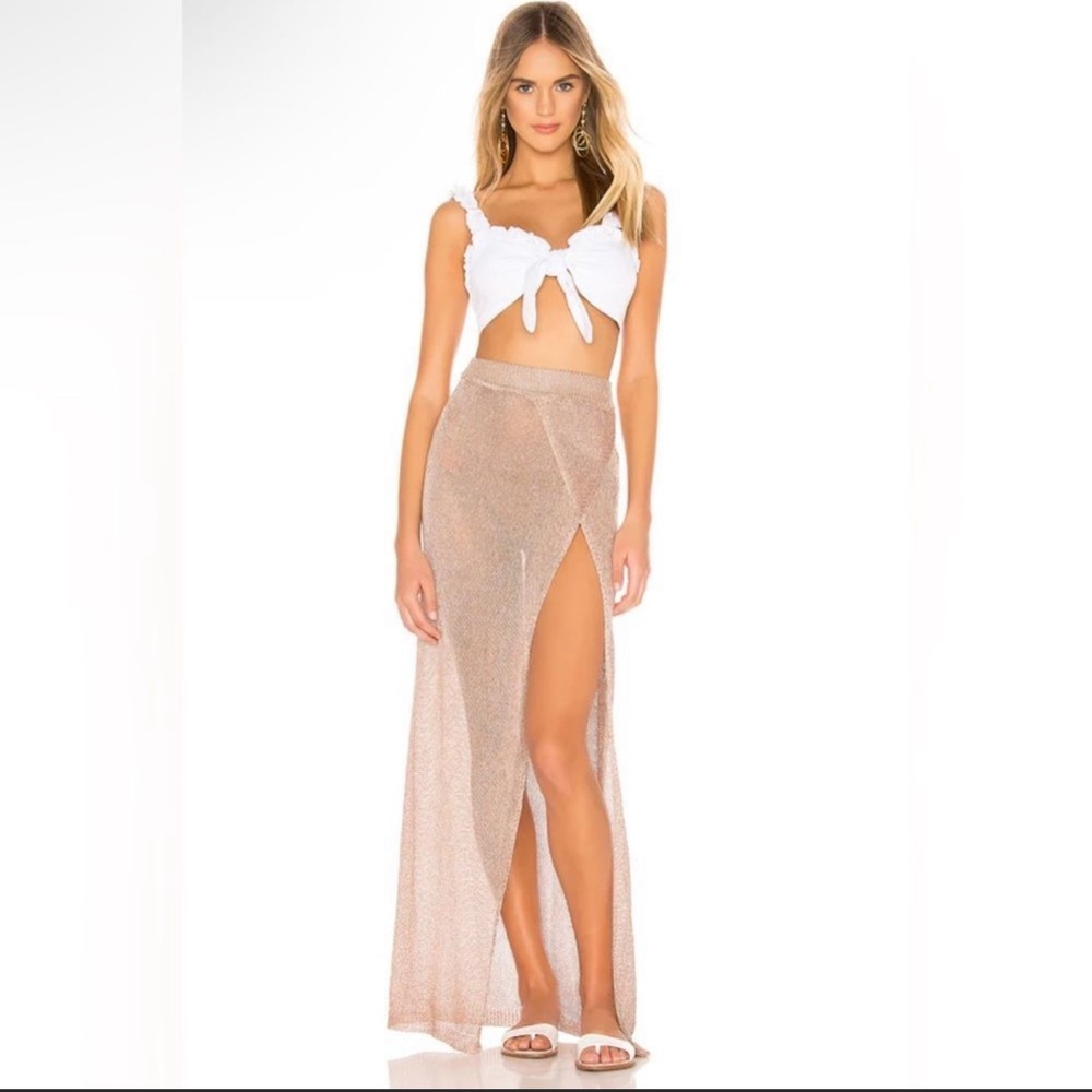 Superdown Keva Wrap Maxi Skirt in Bronze